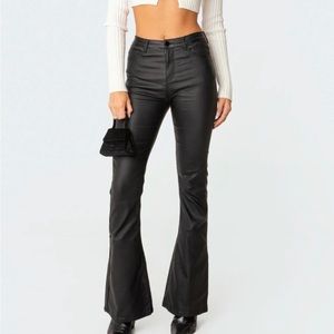 Edikted Size M Luna Faux Leather Flare Jeans